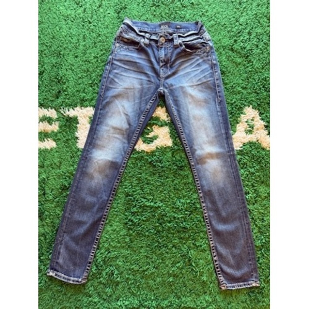 Buckle Black Fit No 3 Skinny Jeans Womens 29R Blue Excellent Stretch Denim